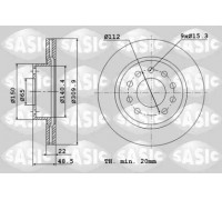 Тормозной диск SASIC 6106029 6106029 SASIC - купить в магазине запчастей по Украине