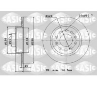 Тормозной диск SASIC 6106144 6106144 SASIC - купить в магазине запчастей по Украине