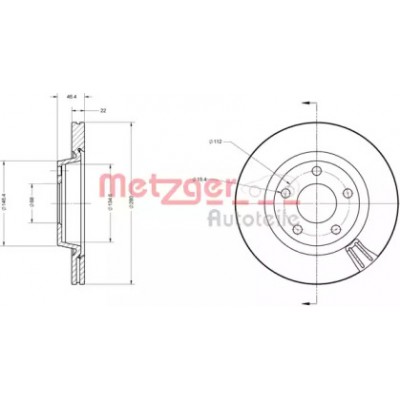 Тормозной диск 6110029 METZGER - купить в магазине запчастей по Украине