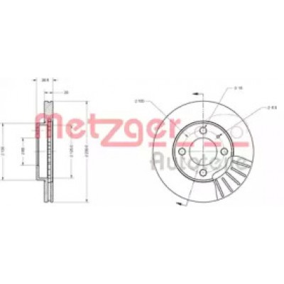 Тормозной диск 6110042 METZGER - купить в магазине запчастей по Украине