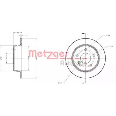 Тормозной диск 6110064 METZGER - купить в магазине запчастей по Украине