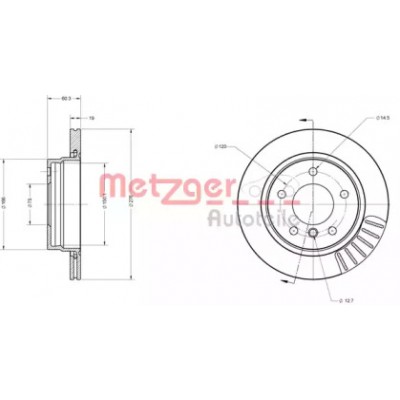 Тормозной диск 6110065 METZGER - купить в магазине запчастей по Украине