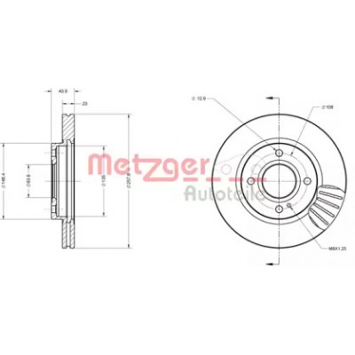 Тормозной диск 6110074 METZGER - купить в магазине запчастей по Украине