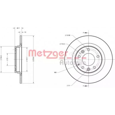 Тормозной диск 6110077 METZGER - купить в магазине запчастей по Украине