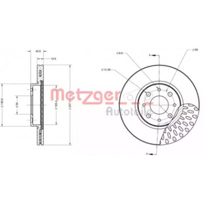 Тормозной диск 6110091 METZGER - купить в магазине запчастей по Украине