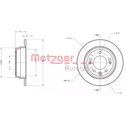 Тормозной диск 6110107 METZGER - купить в магазине запчастей по Украине