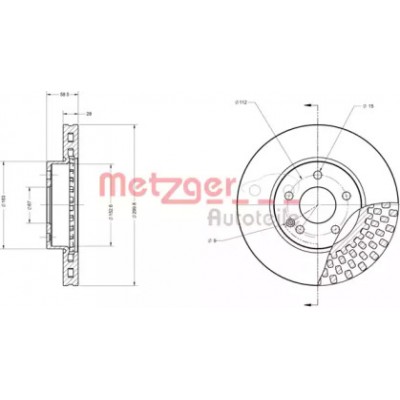 Тормозной диск 6110121 METZGER - купить в магазине запчастей по Украине