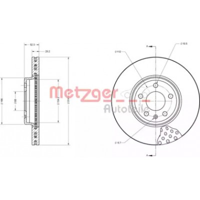 Тормозной диск 6110138 METZGER - купить в магазине запчастей по Украине