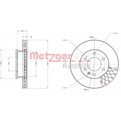 Тормозной диск 6110151 METZGER - купити в магазині запчастин по Україні