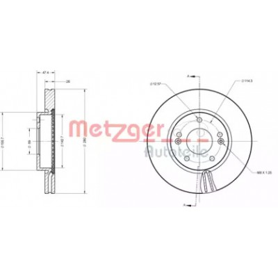 Тормозной диск 6110175 METZGER - купить в магазине запчастей по Украине