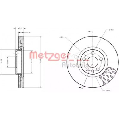 Тормозной диск 6110239 METZGER - купить в магазине запчастей по Украине