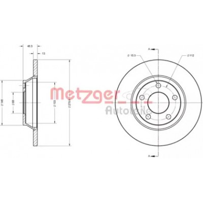 Тормозной диск 6110242 METZGER - купить в магазине запчастей по Украине