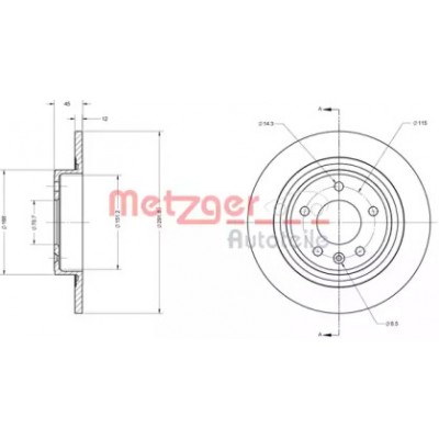 Тормозной диск 6110247 METZGER - купить в магазине запчастей по Украине
