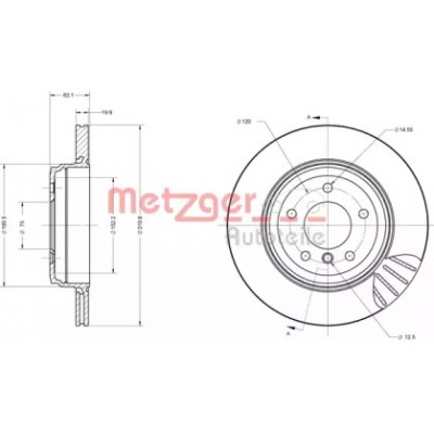 Тормозной диск 6110259 METZGER - купить в магазине запчастей по Украине
