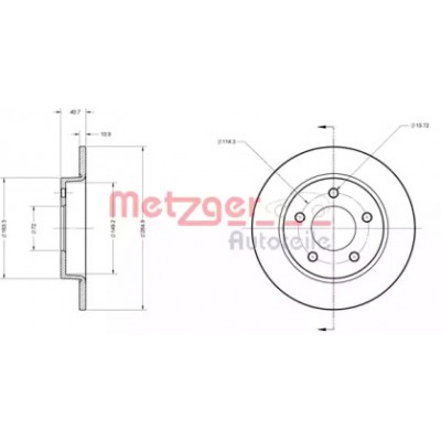 Тормозной диск 6110301 METZGER - купить в магазине запчастей по Украине