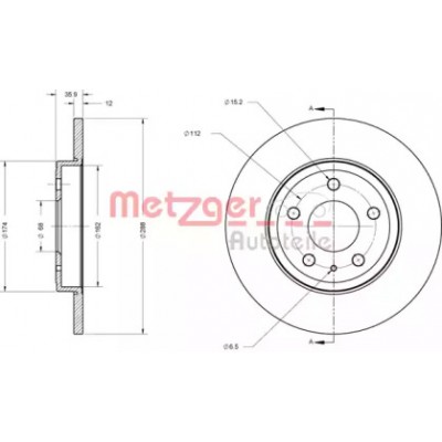 Тормозной диск 6110311 METZGER - купить в магазине запчастей по Украине
