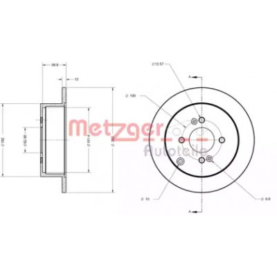 Тормозной диск 6110343 METZGER - купить в магазине запчастей по Украине