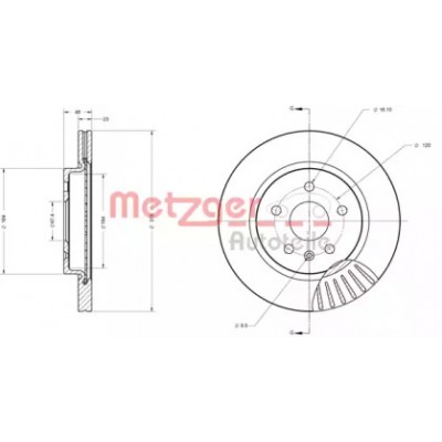 Тормозной диск 6110371 METZGER - купить в магазине запчастей по Украине