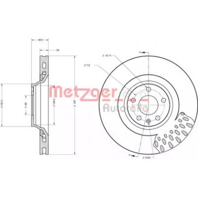 Тормозной диск 6110381 METZGER - купить в магазине запчастей по Украине