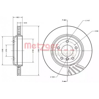 Тормозной диск 6110435 METZGER - купить в магазине запчастей по Украине