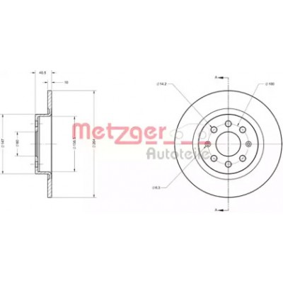 Тормозной диск 6110443 METZGER - купить в магазине запчастей по Украине