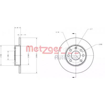 Тормозной диск 6110450 METZGER - купить в магазине запчастей по Украине