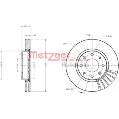 Тормозной диск 6110467 METZGER - купить в магазине запчастей по Украине