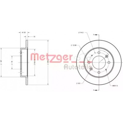 Тормозной диск 6110510 METZGER - купить в магазине запчастей по Украине