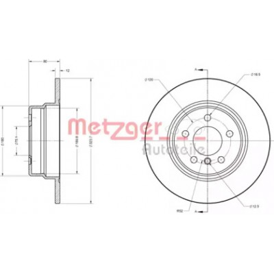 Тормозной диск 6110606 METZGER - купить в магазине запчастей по Украине