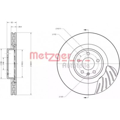 Тормозной диск 6110613 METZGER - купить в магазине запчастей по Украине