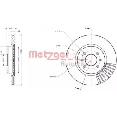 Тормозной диск 6110679 METZGER - купить в магазине запчастей по Украине