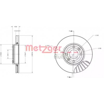 Тормозной диск 6110681 METZGER - купить в магазине запчастей по Украине