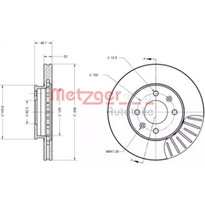 Тормозной диск 6110707 METZGER - купить в магазине запчастей по Украине