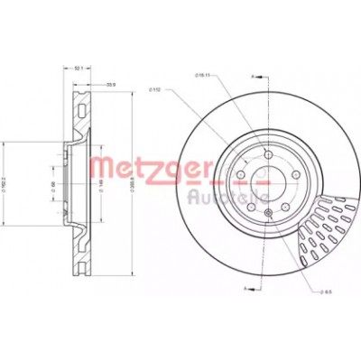 Тормозной диск 6110714 METZGER - купить в магазине запчастей по Украине