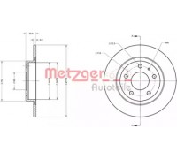 Тормозной диск METZGER 6110740 6110740 METZGER - купить в магазине запчастей по Украине
