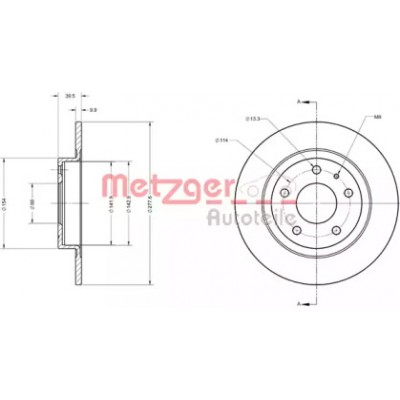 Тормозной диск 6110740 METZGER - купить в магазине запчастей по Украине