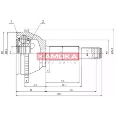 Шарнирный комплект, приводной вал 6281 KAMOKA - купить в магазине запчастей по Украине