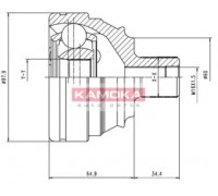 Шарнирный комплект, приводной вал KAMOKA 6426 6426 KAMOKA - купить в магазине запчастей по Украине