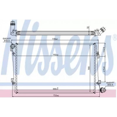 Радиатор, охлаждение двигателя 65292 NISSENS - купить в магазине запчастей по Украине
