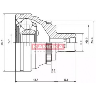 Шарнирный комплект, приводной вал 6604 KAMOKA - купить в магазине запчастей по Украине