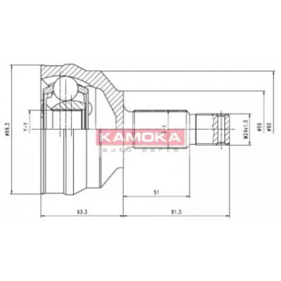 Шарнирный комплект, приводной вал 6698 KAMOKA - купити в магазині запчастин по Україні