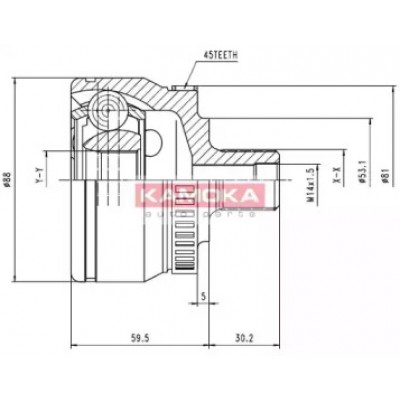 Шарнирный комплект, приводной вал 6762 KAMOKA - купить в магазине запчастей по Украине