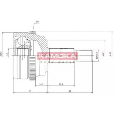 Шарнирный комплект, приводной вал 7090 KAMOKA - купить в магазине запчастей по Украине