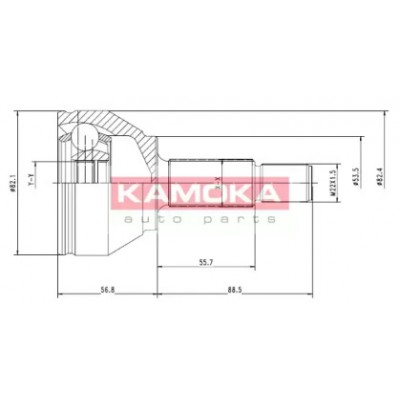 Шарнирный комплект, приводной вал 7092 KAMOKA - купить в магазине запчастей по Украине