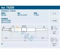 Свеча накаливания FAE 74209 74209 FAE - купить в магазине запчастей по Украине