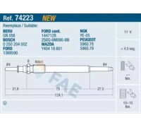 Свеча накаливания FAE 74223 74223 FAE - купить в магазине запчастей по Украине