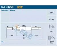 Свеча накаливания FAE 74258 74258 FAE - купить в магазине запчастей по Украине