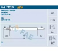 Свеча накаливания FAE 74259 74259 FAE - купить в магазине запчастей по Украине