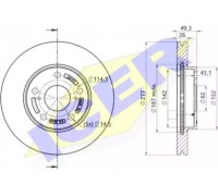 Тормозной диск ICER 78BD2897-2 78BD28972 ICER - купить в магазине запчастей по Украине