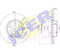 Тормозной диск ICER 78BD5558-2 78BD55582 ICER - купить в магазине запчастей по Украине